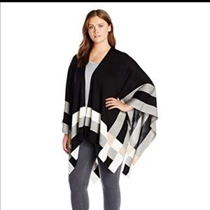 Calvin Klein Plus Size Color Block Ruana